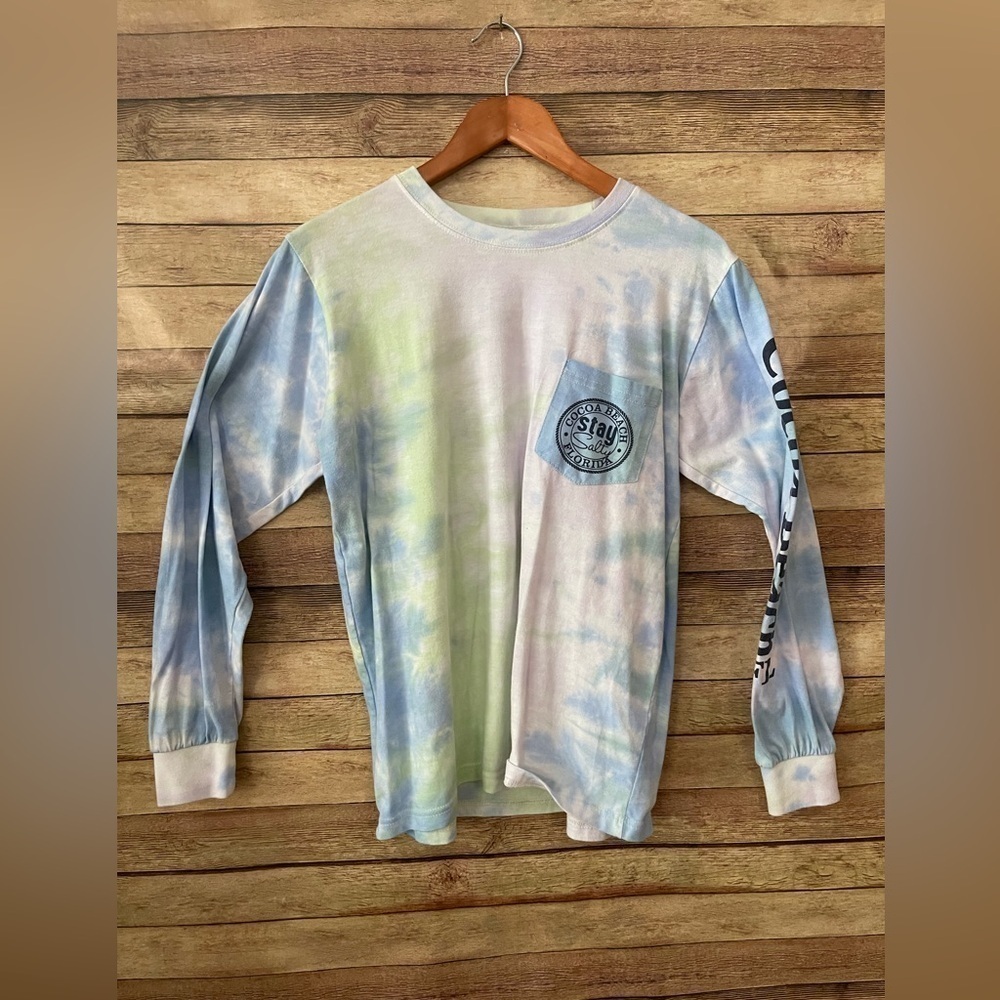 Southern Spirit Women’s Tie Dye Cocoa Beach Florida Long Sleeve T Shirt Size: M